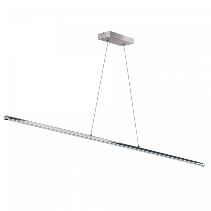Luminaire suspendu horizontal Array de Dainolite de 48 po en acrylique blanc qui diffuse la lumière, avec fini chromé poli et ampoule à DEL de 30 W