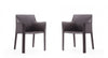 Chaise de salle a manger moderne en cuir vegetalien Vogue gris - Lot de 2