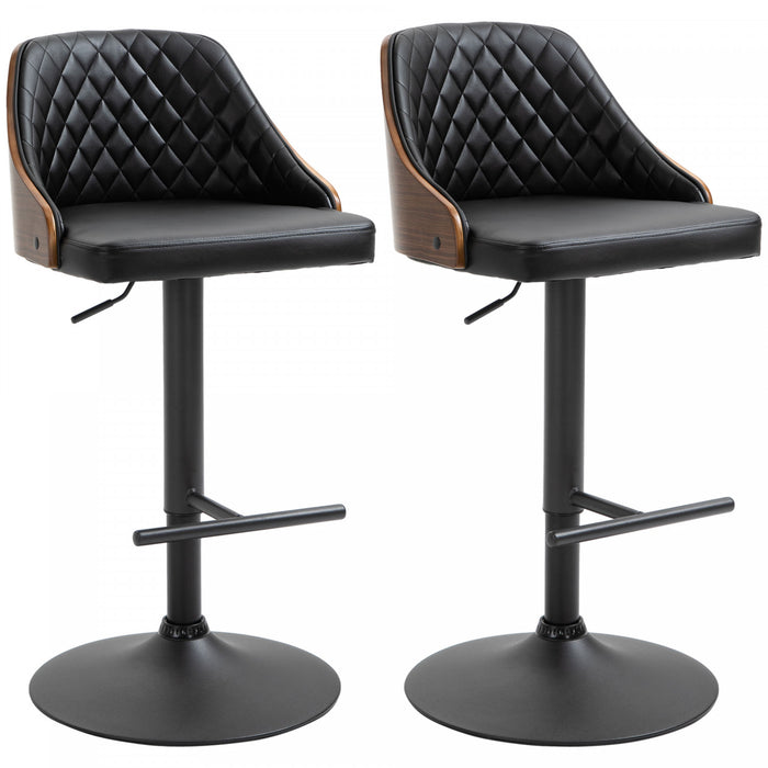 HOMCOM 2 Tabourets de Bar Reglables Pivotants Comptoir