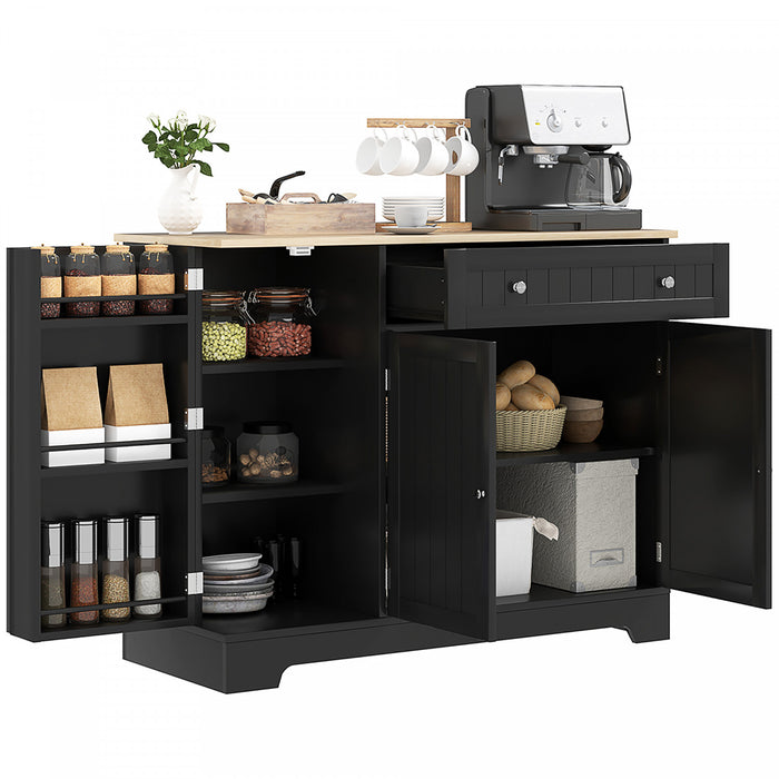 HOMCOM Buffet 41\" avec tiroir de rangement et etagere reglable, noir