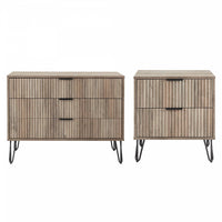  Ensemble moderne Dumbo 2 pieces de commode en gris rustique