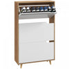 HOMCOM Armoire a chaussures avec 3 portes rabattables, blanc