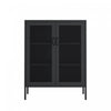 Armoire d’appoint moderne Amelia 32\" en metal noir