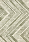 Tapis Florence vert et blanc a motif chevron vieilli, 6'7\" x 9'6\"