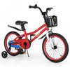 Velo Costway 18\" Pour Enfants Avec Roues D'entrainement Amovibles Et Panier Pour 4-8 Ans Rouge