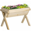 Outsunny 32'' X 19'' X 24'' Lit De Jardin Sureleve, Boite De Plantation Surelevee En Bois Avec Tissu Non Tisse Pour La Cour Le Patio Pour Faire Pousser Des Legumes Des Herbes Et Des Fleurs