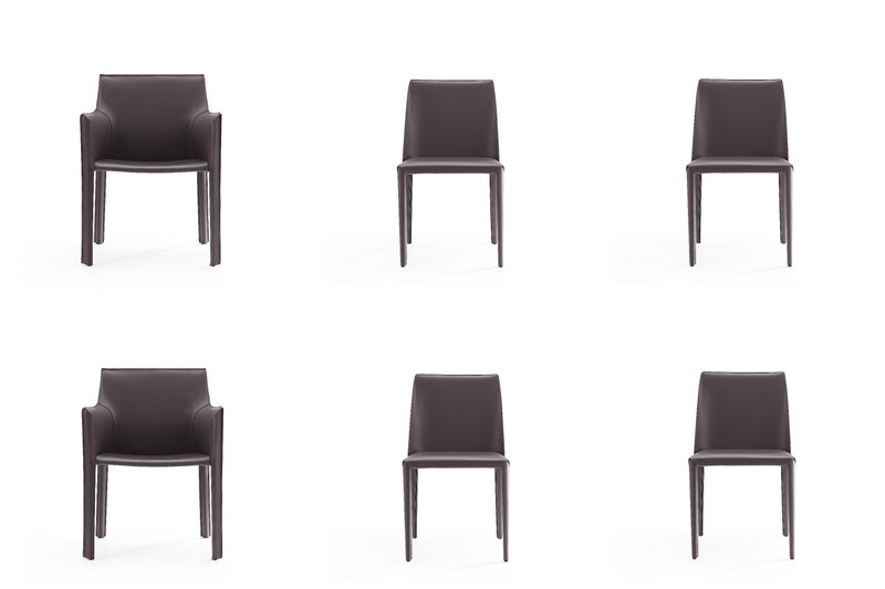 Ensemble de 6 chaises de salle a manger Paris Modern en gris