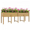 Outsunny Jardiniere En Bois Avec Pieds Et Trous De Drainage, Naturel