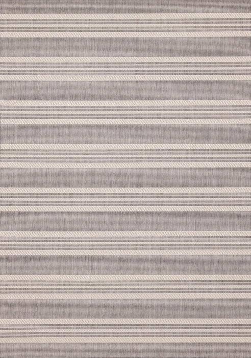 Tapis Jackson a rayures creme taupe, 7'10'' x 10'6''