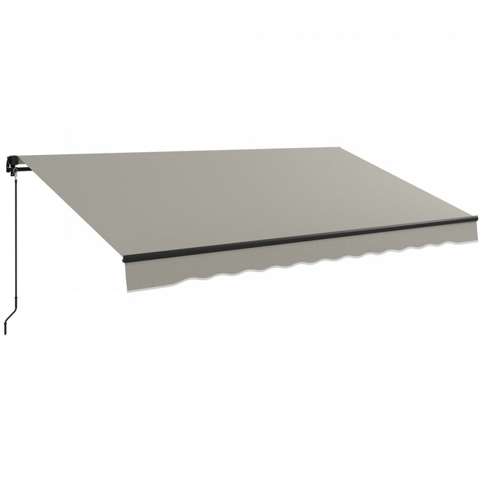 Outsunny 12' X 10' Auvent Retractable, Abri Pare-soleil, Gris Clair