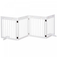 Pawhut Barriere De Securite Barriere Modulable Pliable Pour Animaux De Compagnie Avec Pieds De Suppo