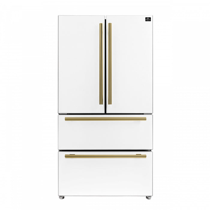Refrigerateur Espresso Moena de 36 po a portes francaises, blanc, 19,2 pi³ – FFRBI1820-36WHT