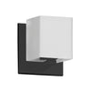 Applique murale Verona de Dainolite en verre blanc, avec fini noir mat et 1 ampoule