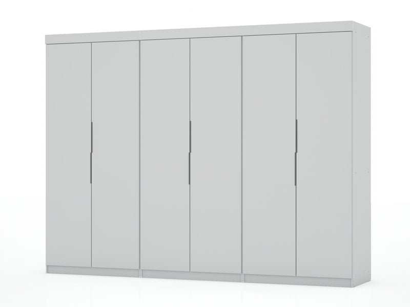 Armoire-penderie contemporaine moderne Mulberry 13 pieces en blanc