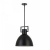Luminaire suspendu Liberty de Dainolite avec abat-jour en métal noir mat, fini noir mat et 1 ampoule