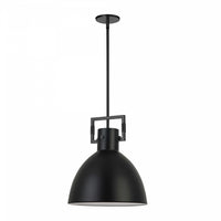 Luminaire suspendu Liberty de Dainolite avec abat-jour en métal noir mat, fini noir mat et 1 ampoule