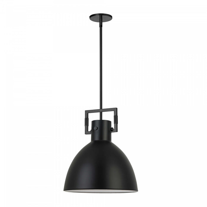 Luminaire suspendu Liberty de Dainolite avec abat-jour en métal noir mat, fini noir mat et 1 ampoule