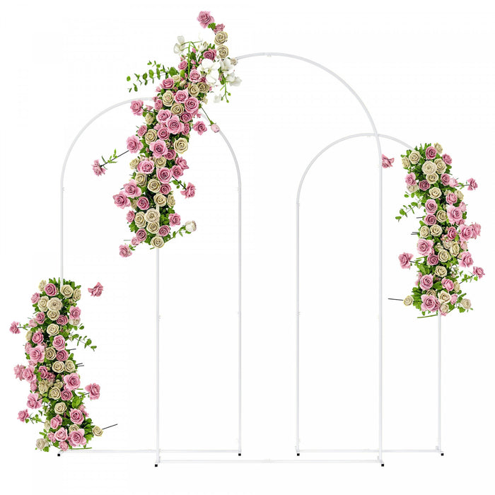Outsunny Ensemble d'arches de mariage dorees de 7/6,5/6 pieds, blanc