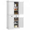 HOMCOM Armoire de rangement pour garde-manger de cuisine avec tiroir, blanc
