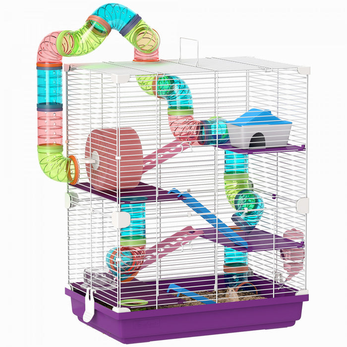 Cage pour hamster a 5 niveaux, transportable, habitat pour petits animaux