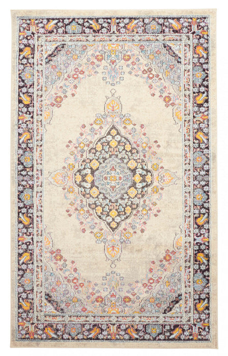 Tapis Traditionnel Lea 5'0\" x 8'0\" en Ivoire