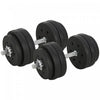 Ensemble d'halteres reglables Soozier 2 x 33 livres pour le fitness, noir