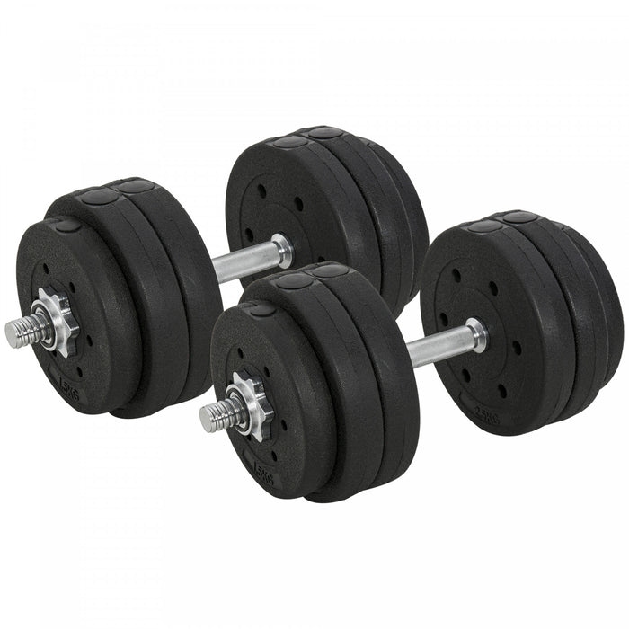 Ensemble d'halteres reglables Soozier 2 x 33 livres pour le fitness, noir