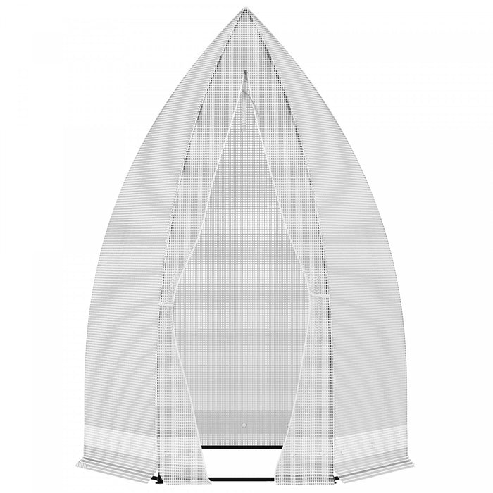 Outsunny 55\" X 55\" X 71\" Serre De Jardin Portable Pour Plantes Avec Porte Zippee Pour Exterieur Terrasse Patio Blanc
