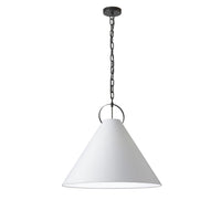 Luminaire suspendu Princeton de Dainolite de 24 po de diamètre avec abat-jour blanc, fini noir mat et 1 ampoule