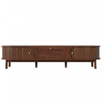 Oakmere Meuble TV Moderne 67 po avec Tiroir et Portes Coulissantes, Noyer
