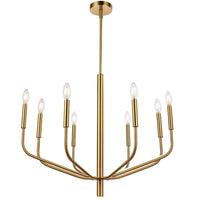 Lustre Eleanor de Dainolite avec fini laiton vieilli et 8 ampoules