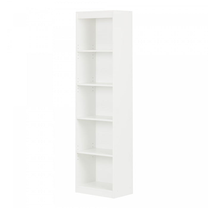 Axess Bibliotheque Etroite 5 Tablettes - Blanc Solide
