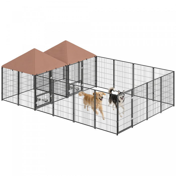 PawHut Niche d'exterieur pour chiens avec 2 pieces