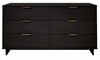 Commode Granville Moderne 55\" en noir (6 tiroirs)