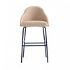 Tabouret de bar moderne en metal Gracie, rembourre, couleur beige et noir