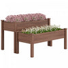 Outsunny Jardiniere Surelevee A 2 Niveaux, Bac De Plantation En Bois, Carbonise
