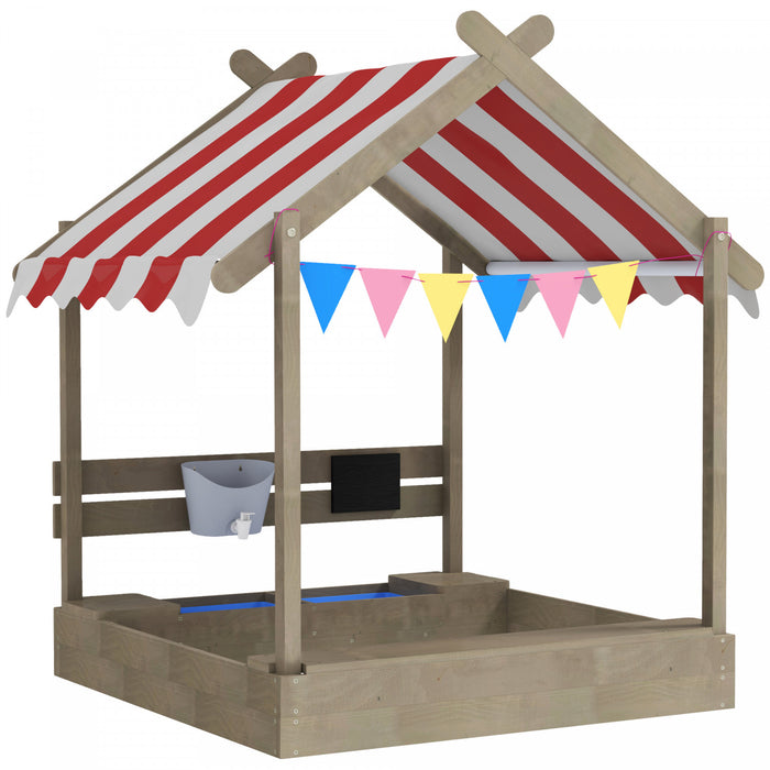 Bac a sable exterieur Outsunny avec couvercle pour enfants de 3 a 7 ans, jardin, gris