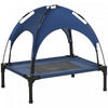 Pawhut Lit Sureleve Rafraichissant Pour Animal Domestique Avec Auvent Pour Chien De Petite Taille, Interieur Et Exterieur, 25\" X 18\" X 24\", Bleu Fonce