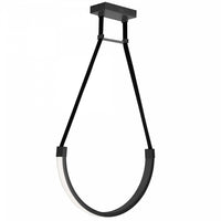 Luminaire suspendu Regan de Dainolite en silicone blanc qui diffuse la lumière, avec fini noir mat et ampoule à DEL de 30 W