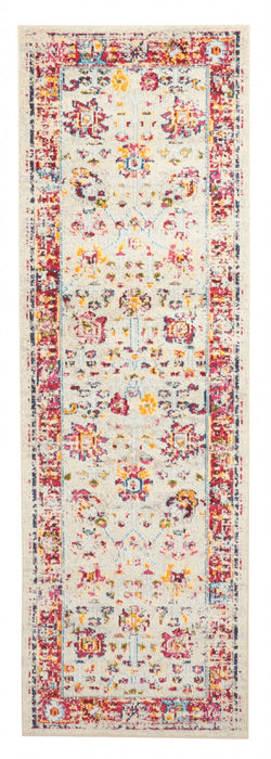 Tapis de Couloir Traditionnel Jasmine 2'8\" x 8'2\" en Ivoire