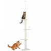 Arbre a chat ajustable du sol au plafond de 225 cm a 255 cm, couleur creme