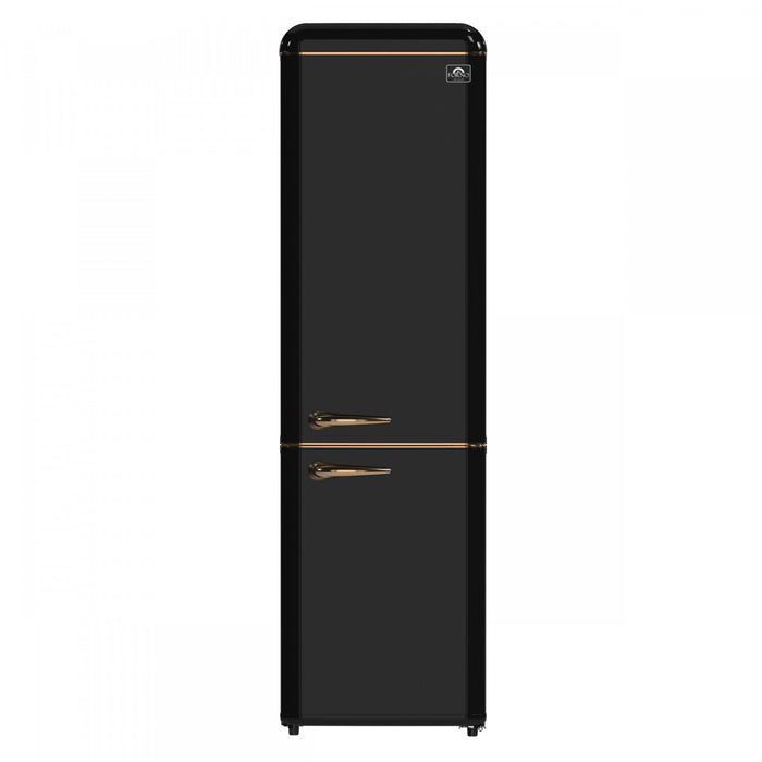 Refrigerateur Storico de 22 po style retro avec congelateur inferieur, noir, 9 pi³ - FFFFD1745-22BLK