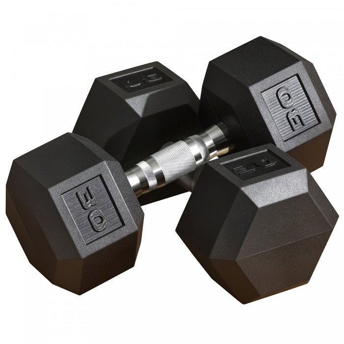 Ensemble d'halteres en caoutchouc Soozier 2 x 30 livres, halteres de main pour l'entrainement physique
