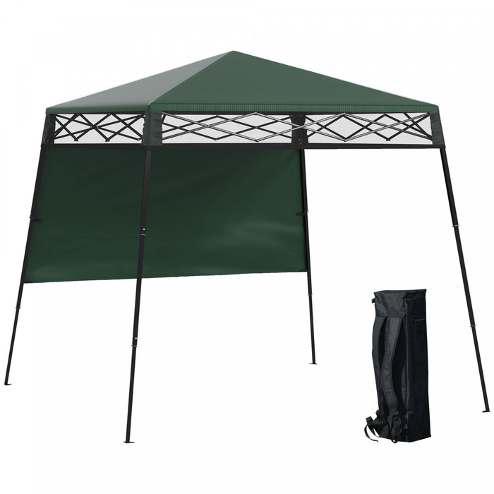 Outsuuny Auvent Escamotable Avec Pieds Inclines, Vert Et Noir