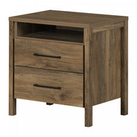 Gravity Table De Chevet 2 Tiroirs - Manguier Naturel