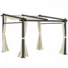 Outsunny Pergola Metallique Avec Toit Coulissant, Auvent De Pergola, Beige