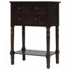 Table Console Olivia En Bois Massif Avec Tiroirs Et Etagere Inferieure - Marron