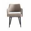 Fauteuil moderne Tremont en metal et cuir vegetalien taupe