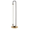 Lampe de table Freya de Dainolite en acrylique blanc, avec fini noir mat et laiton vieilli, et 1 ampoule à DEL