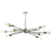 Luminaire suspendu horizontal Nebraska de Dainolite avec fini chromé poli et 10 ampoules